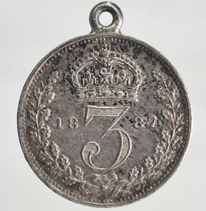 1887 Victoria Threepence Silver Coin | Very Fine Grade | a1973