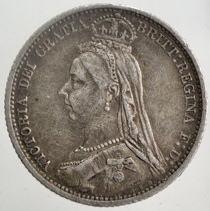 1887 Victoria Sixpence Silver Coin | Very High Grade | a5855