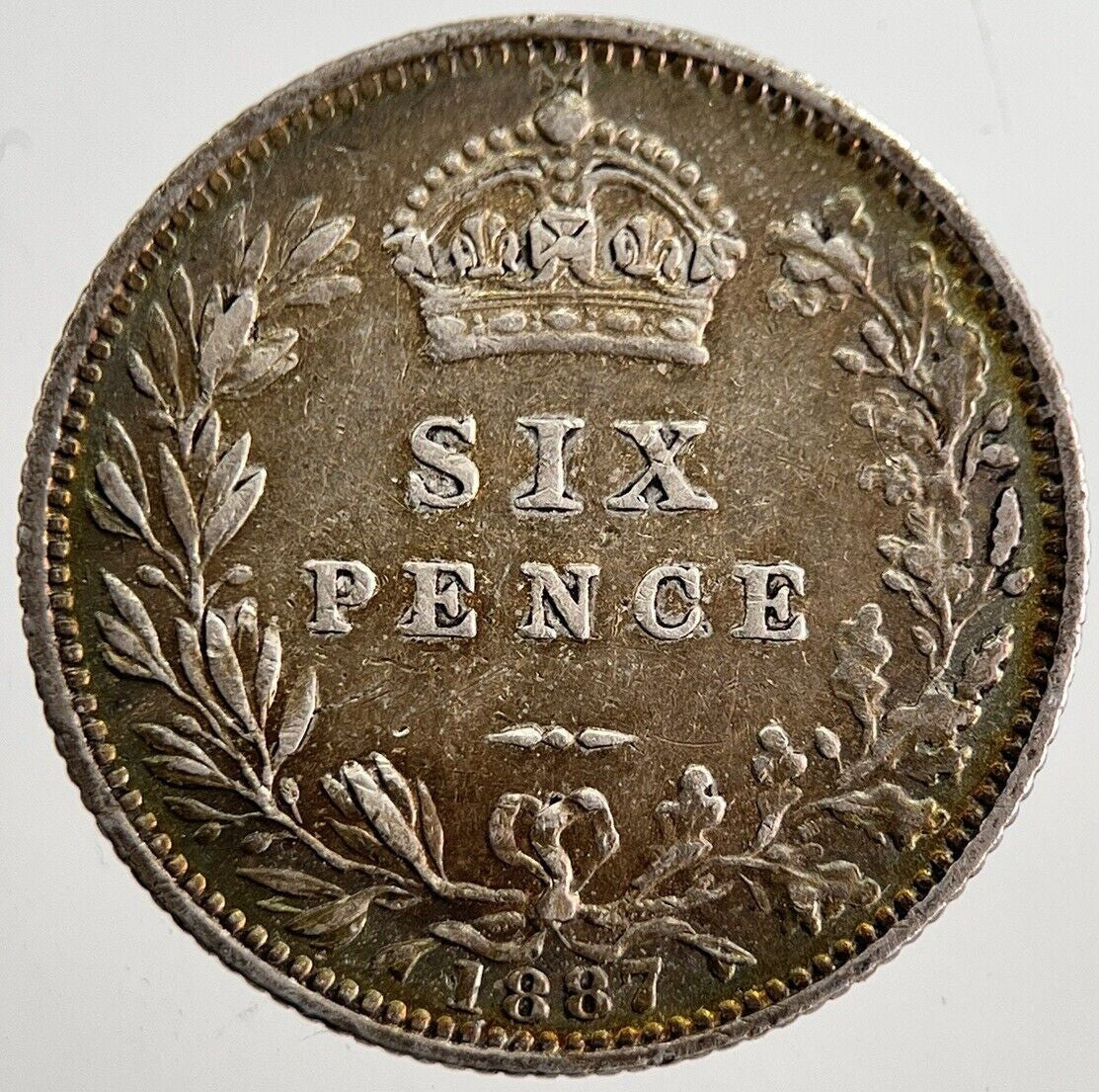 1887 Victoria Sixpence Silver Coin | Very High Grade | a8596