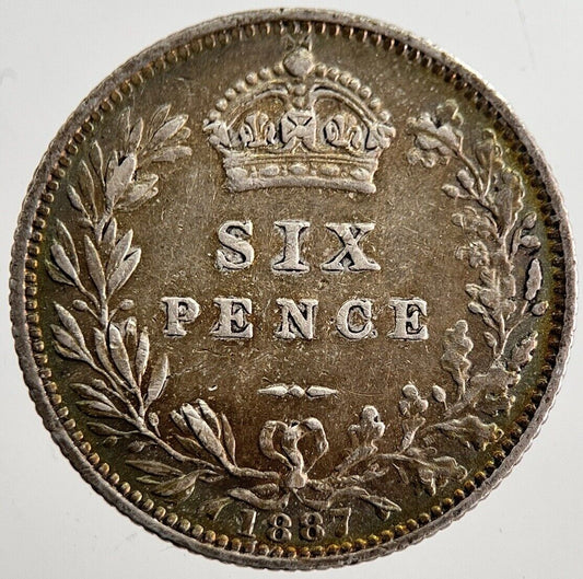 1887 Victoria Sixpence Silver Coin | Very High Grade | a8596