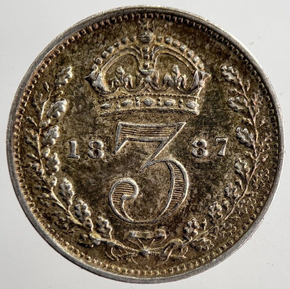 1887 Victoria Threepence Silver Coin | Very Fine Grade | a8597
