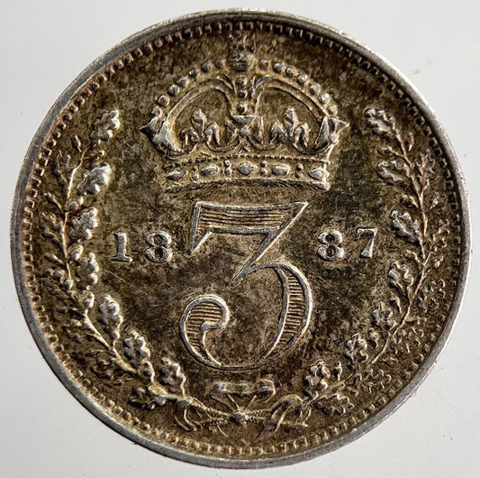 1887 Victoria Threepence Silver Coin | Very Fine Grade | a8597