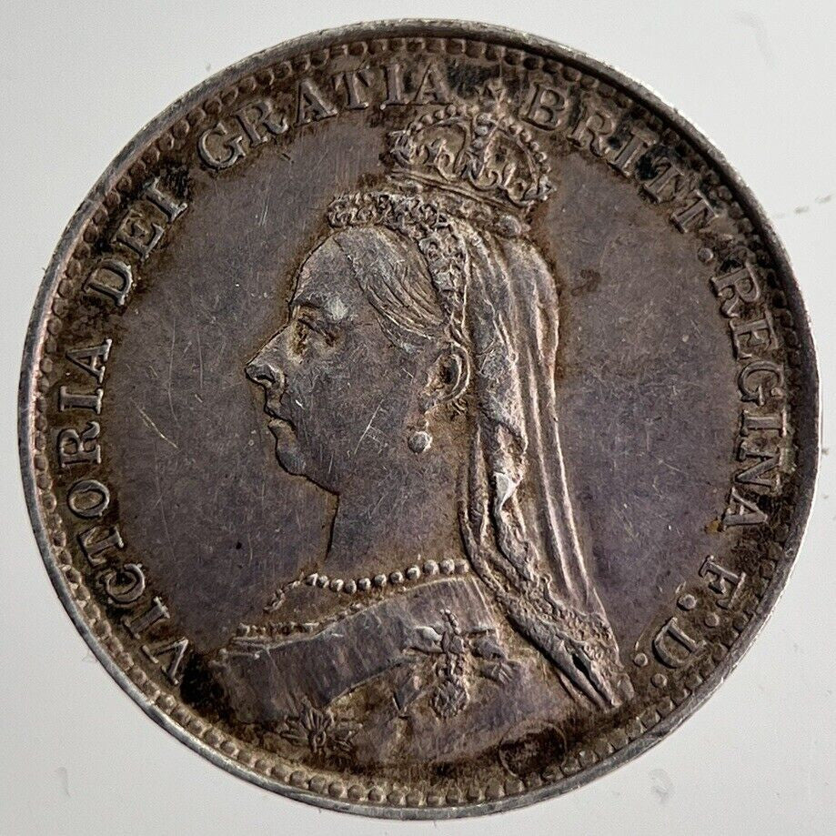 1887 Victoria Threepence Silver Coin | Very Fine Grade | a8598