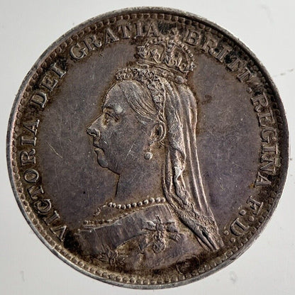1887 Victoria Threepence Silver Coin | Very Fine Grade | a8598