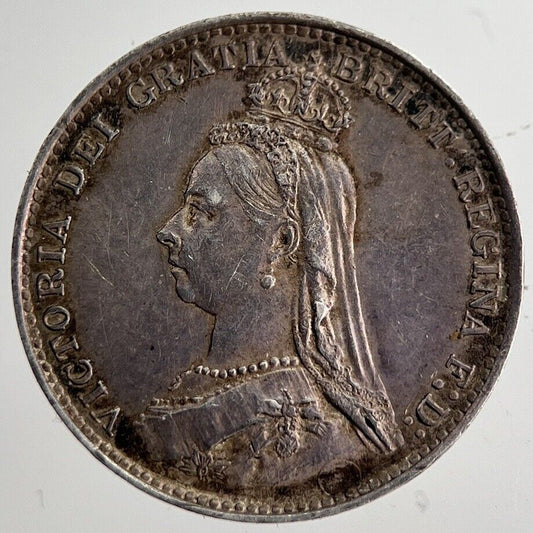 1887 Victoria Threepence Silver Coin | Very Fine Grade | a8598