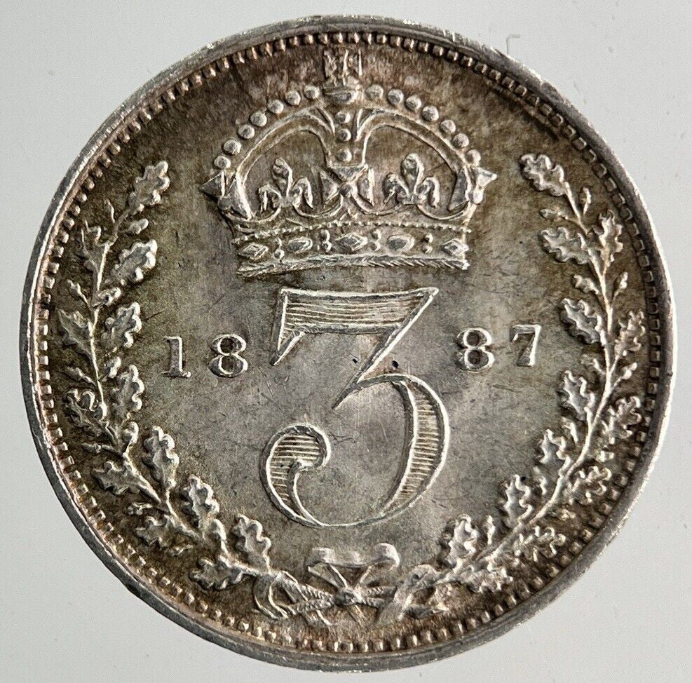 1887 Victoria Threepence Silver Coin | Very Fine Grade