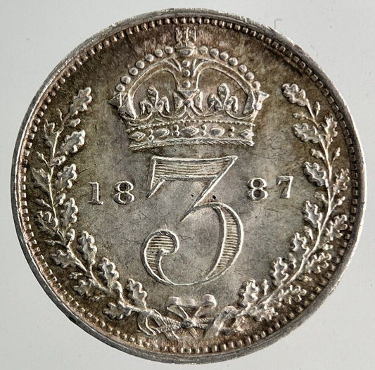 1887 Victoria Threepence Silver Coin | Very Fine Grade