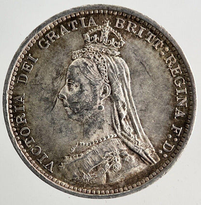 1887 Victoria Threepence Silver Coin | Very Fine Grade