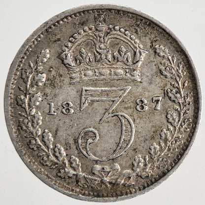 1887 Victoria Threepence Silver Coin | Very High Grade | a6800