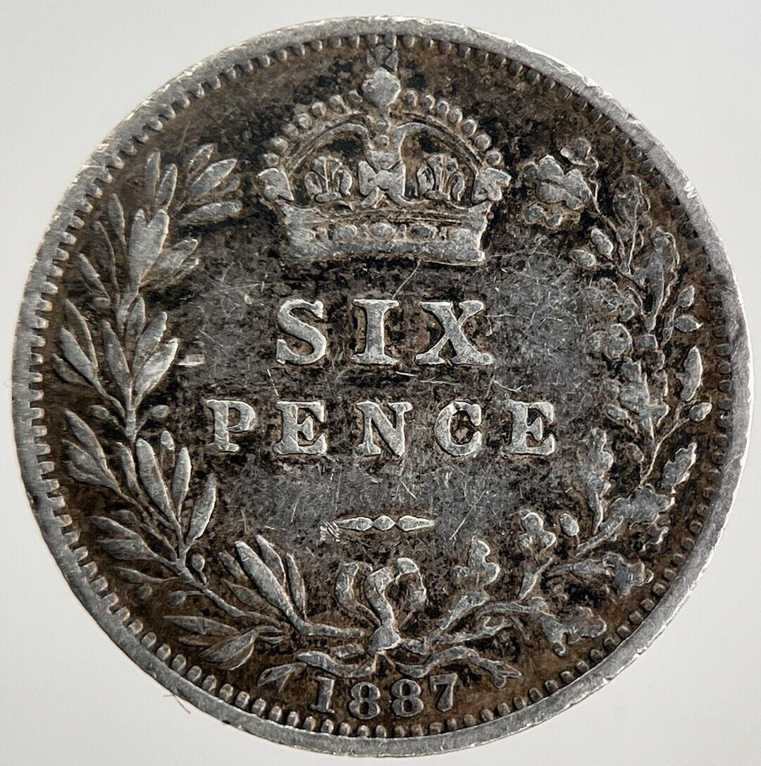 1887 Victoria Sixpence Silver Coin | Very High Grade | a8814