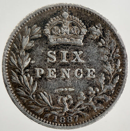 1887 Victoria Sixpence Silver Coin | Very High Grade | a8814