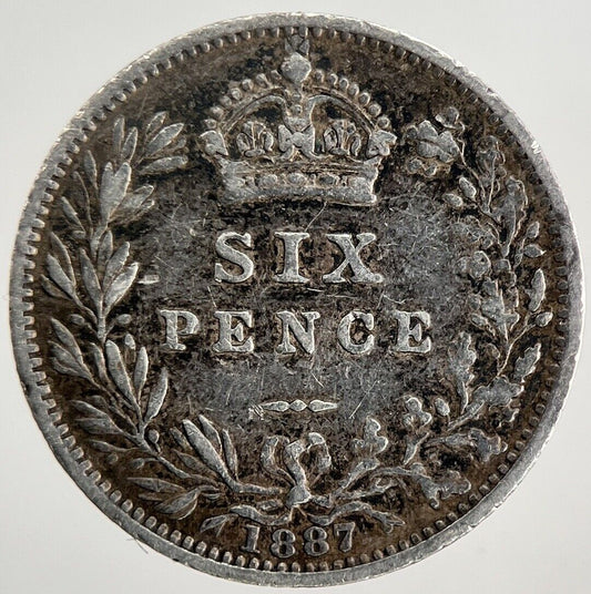 1887 Victoria Sixpence Silver Coin | Very High Grade | a8814