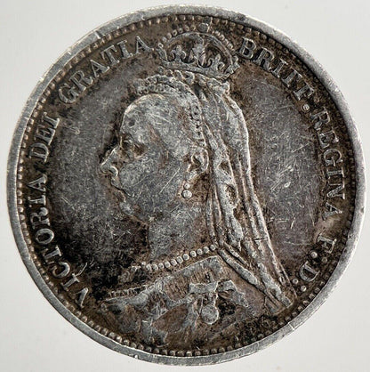 1887 Victoria Sixpence Silver Coin | Very High Grade | a8814