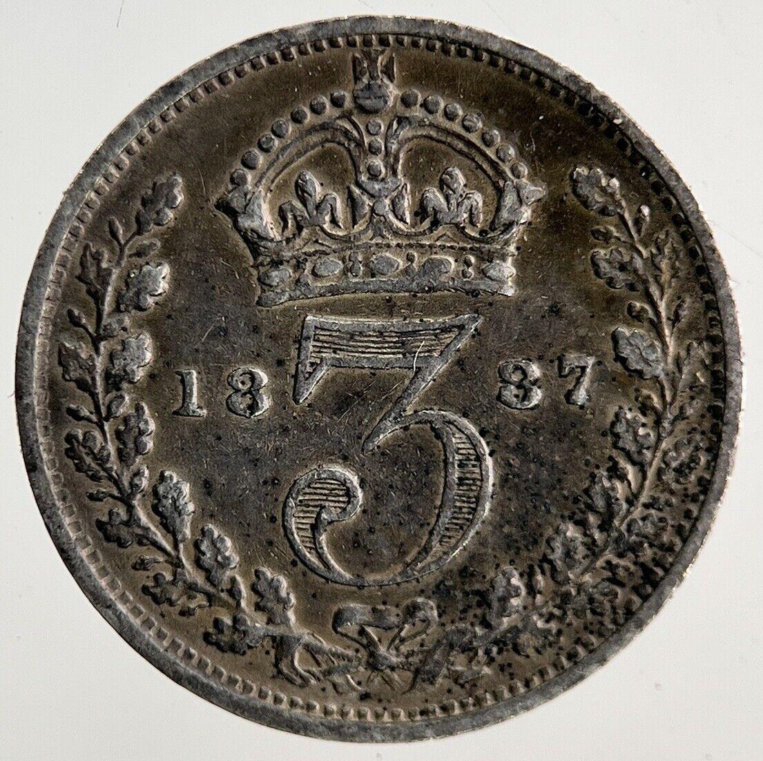 1887 Victoria Threepence Silver Coin | Fine Collectable Grade