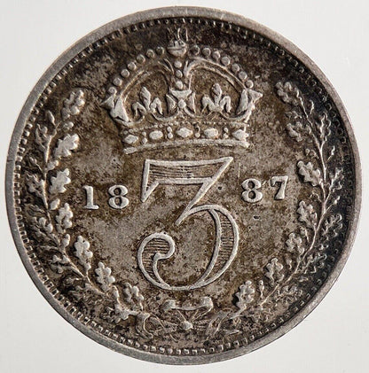 1887 Victoria Threepence Silver Coin | Very High Grade | a9033