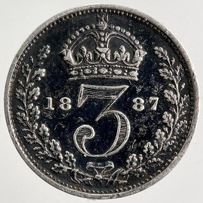 1887 Victoria Threepence Silver Coin | Very High Grade