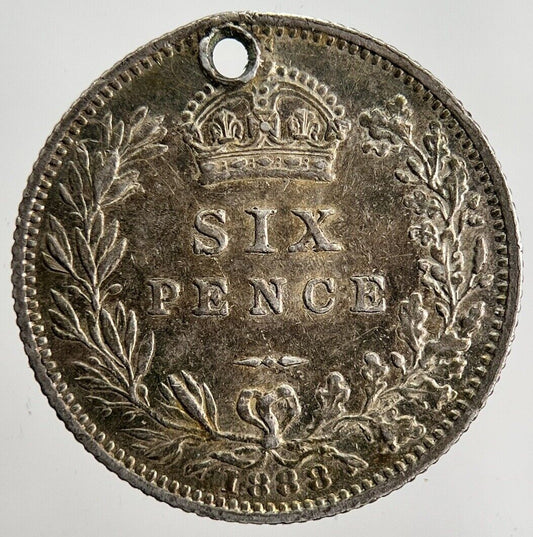 1888 Victoria Sixpence Silver Coin | Very High Grade | a2455