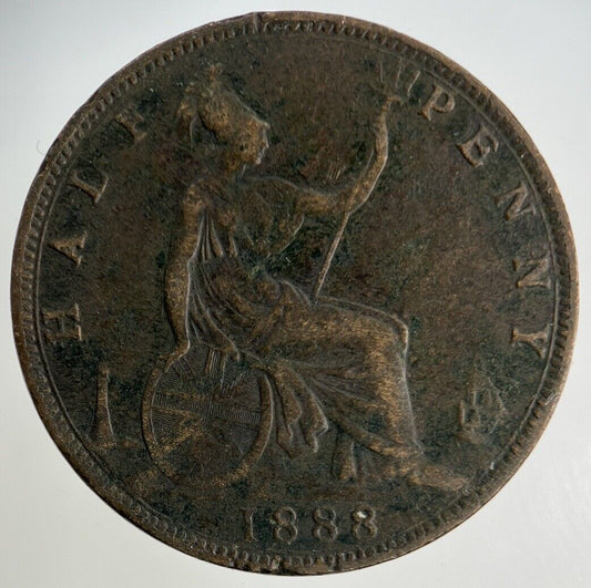 1888 Victoria Half-Penny Coin | Fine Collectable Grade