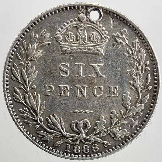 1888 Victoria Sixpence Silver Coin | Very High Grade | a5435