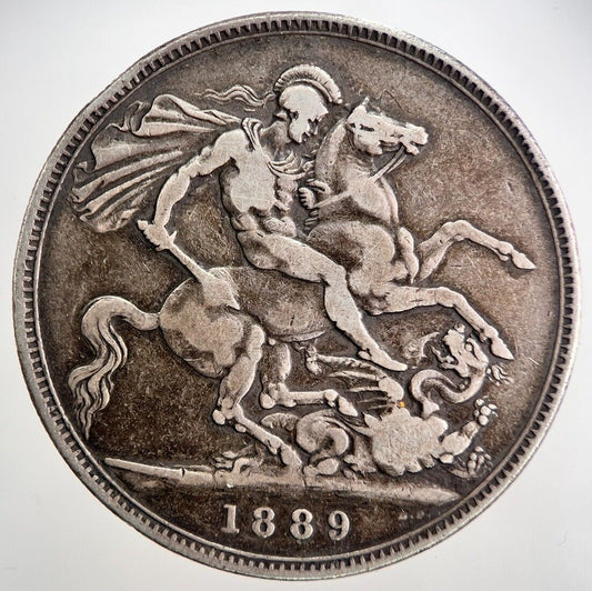 1889 Victoria Crown Silver Coin | Fine Collectable Grade | a850