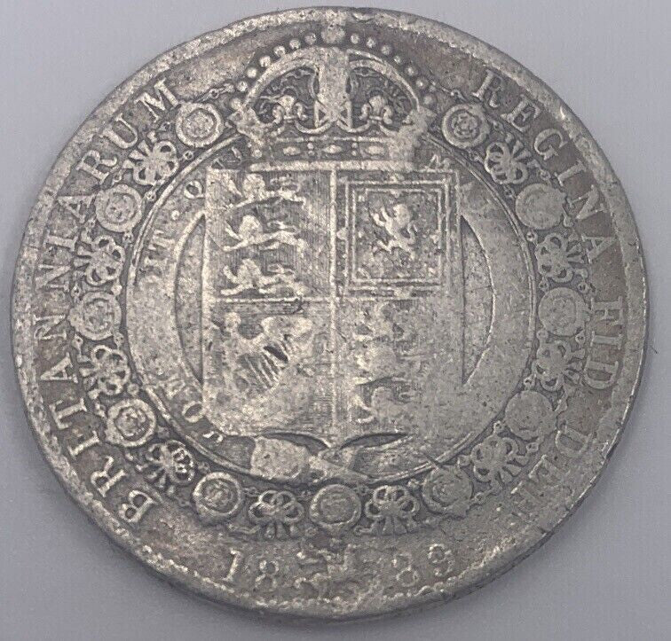 1889 Victoria Half Crown | British Silver Coin | Fair Grade