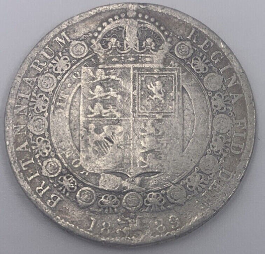 1889 Victoria Half Crown | British Silver Coin | Fair Grade