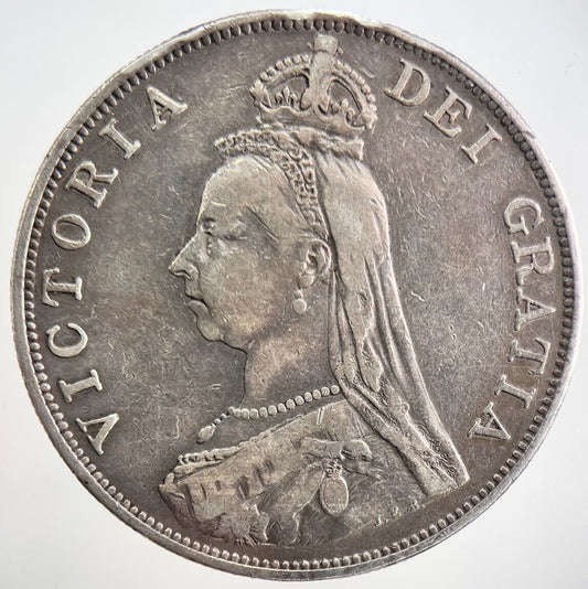 1889 Victoria Double Florin Silver Coin | Fine Collectable Grade | a436
