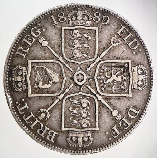 1889 Victoria Double-Florin Silver Coin | Very High Grade