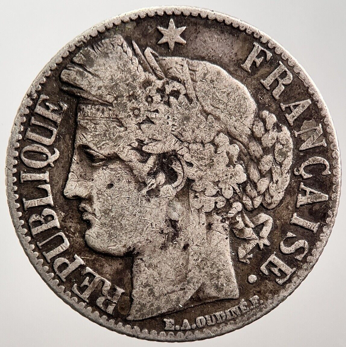 1888-A France 1 Franc | Silver Coin | France Coin | Collectable Grade