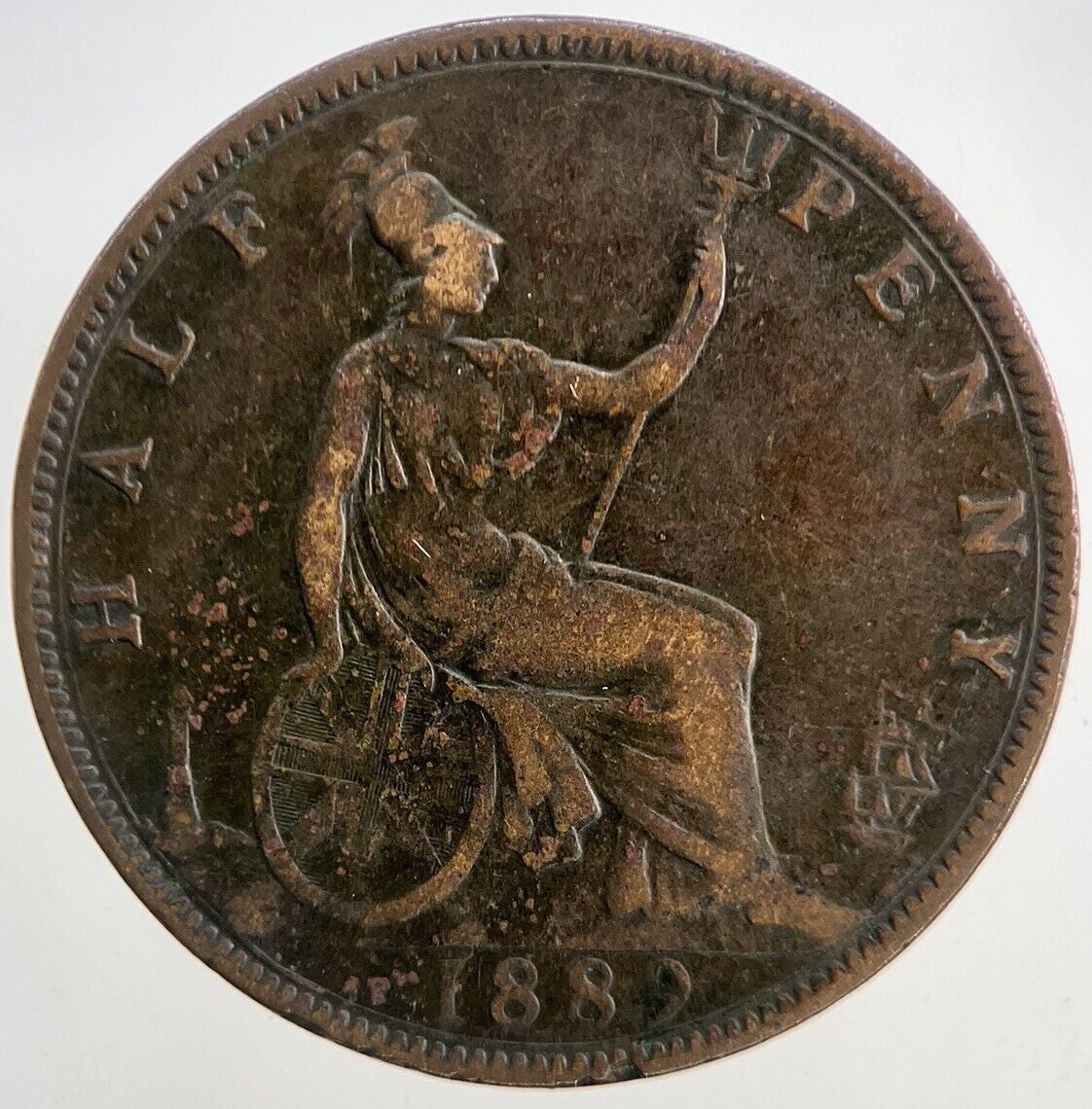 1889 Victoria Half-Penny Coin | Fine Collectable Grade