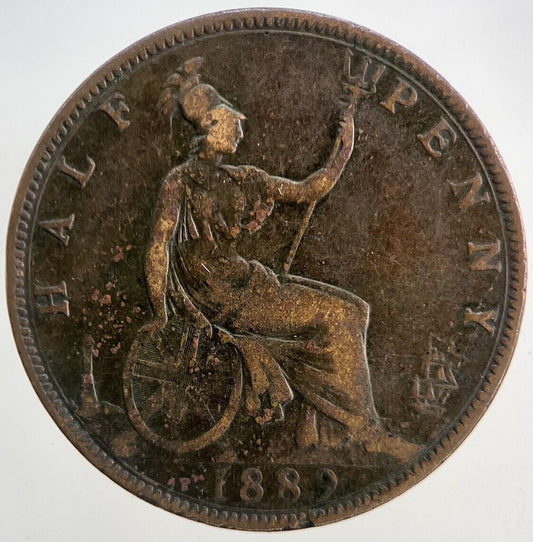 1889 Victoria Half-Penny Coin | Fine Collectable Grade