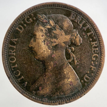 1889 Victoria Half-Penny Coin | Fine Collectable Grade