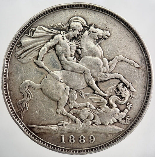 1889 Victoria Half-Crown Silver Coin | Fine Collectable Grade | a1361