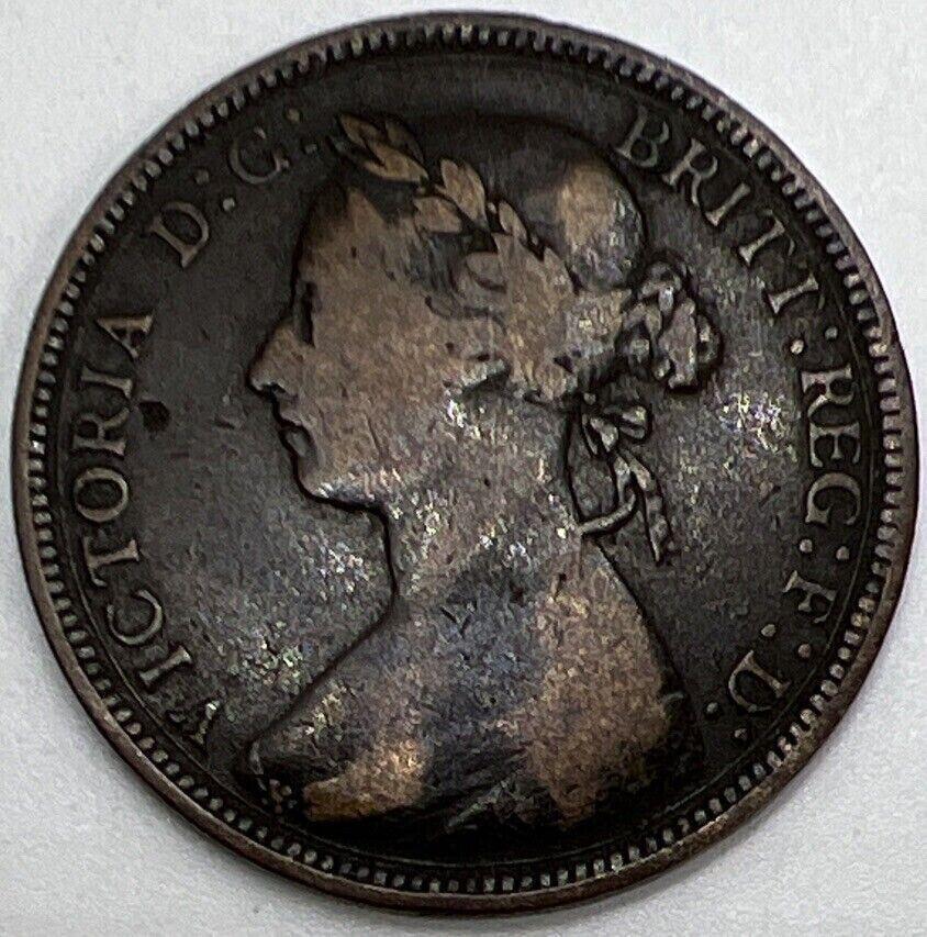 1889 Victoria Half-Penny | British Copper Coin | Collectable Grade | a1089