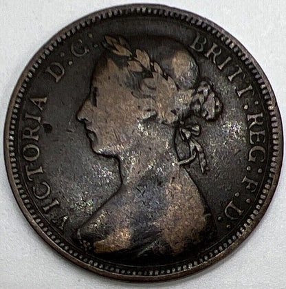 1889 Victoria Half-Penny | British Copper Coin | Collectable Grade | a1089