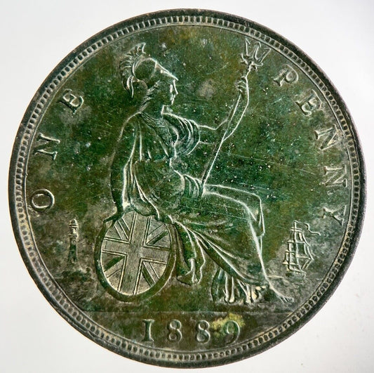 1889 Victoria One Penny Coin | Very High Grade