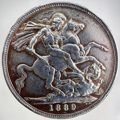 1889 Victoria One Crown Silver Coin | Very High Grade
