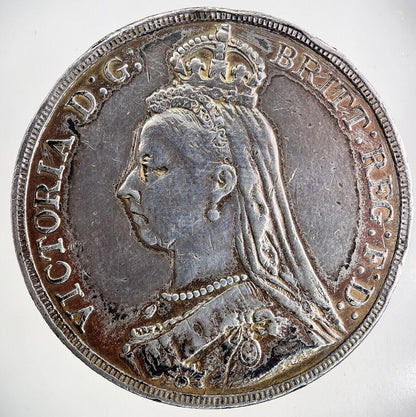 1889 Victoria One Crown Silver Coin | Very High Grade