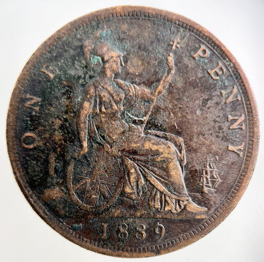 1889 Victoria One Penny Coin | Fine Collectable Grade