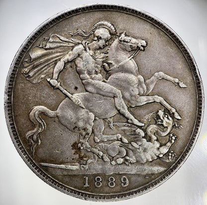 1889 Victoria One Crown Silver Coin | Fine Collectable Grade