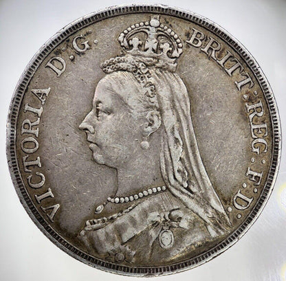 1889 Victoria One Crown Silver Coin | Fine Collectable Grade