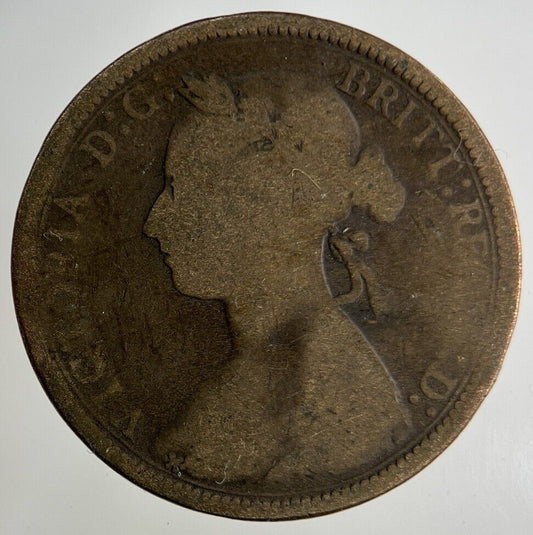 1889 Victoria Half-Penny Coin | Fair Grade
