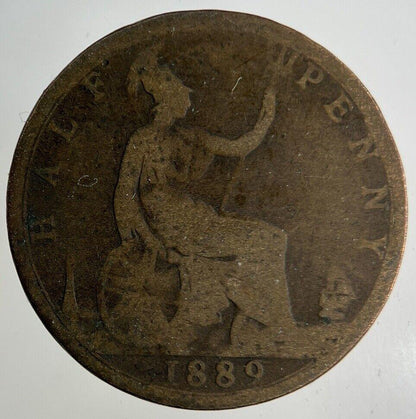1889 Victoria Half-Penny Coin | Fair Grade
