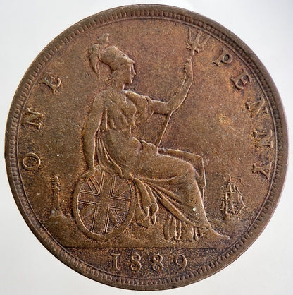 1889 Victoria One Penny Coin | Fine Collectable Grade