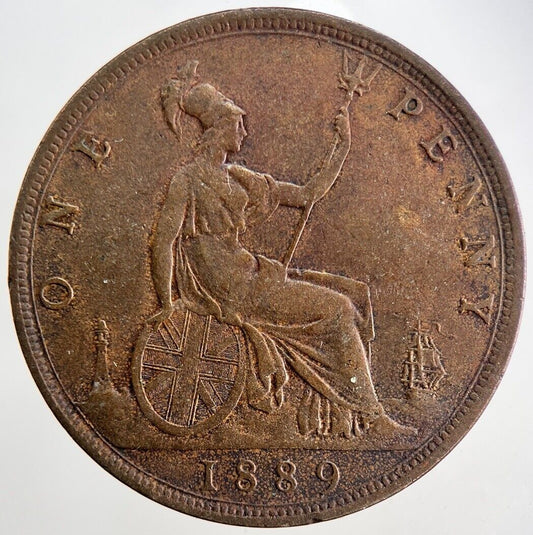 1889 Victoria One Penny Coin | Fine Collectable Grade