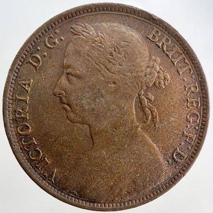 1889 Victoria One Penny Coin | Fine Collectable Grade