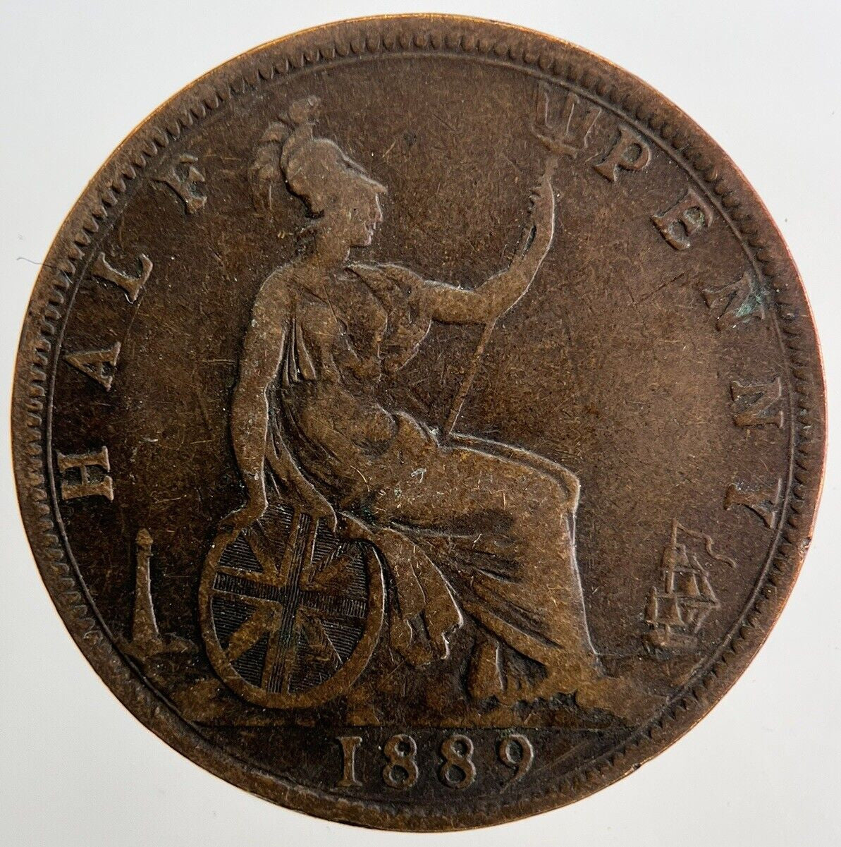 1889 Victoria Half-Penny Coin | Fine Collectable Grade