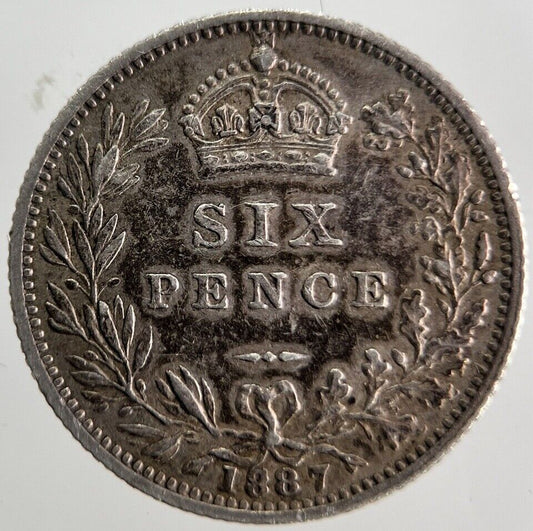 1889 Victoria Sixpence Silver Coin | Very High Grade | a7086