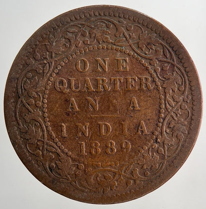 1889 Victoria One Quarter 1/4 Anna Coin | Collectable Grade