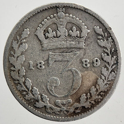 1889 Victoria Threepence Silver Coin | Collectable Grade | a6005
